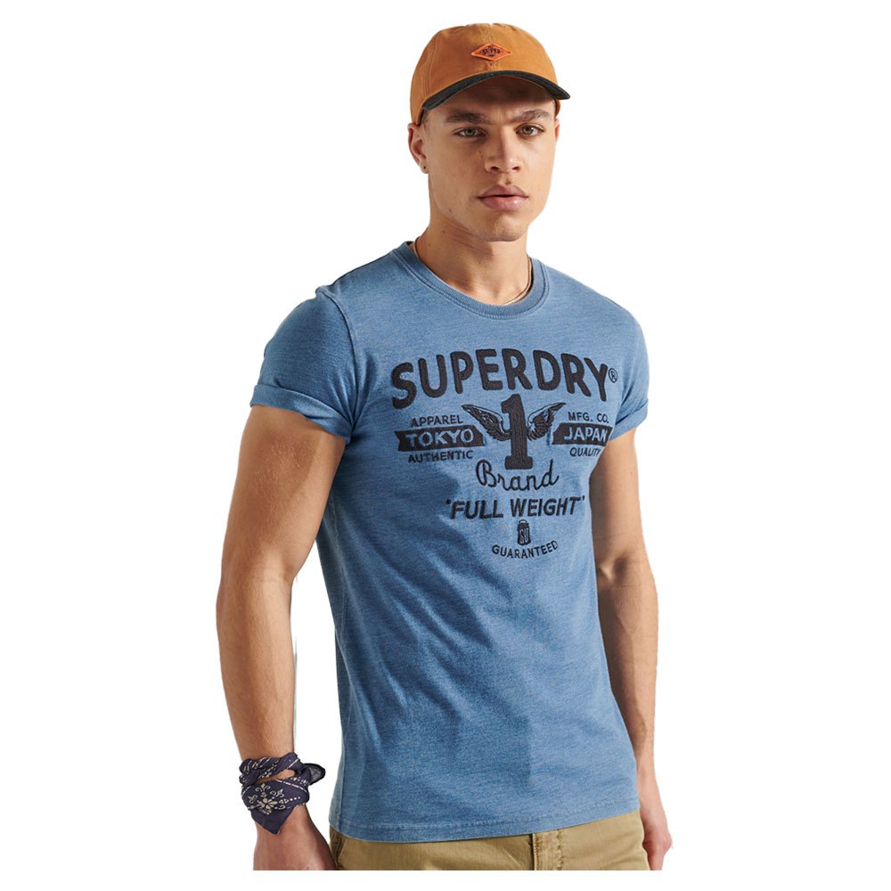 Superdry Vintage Indigo Kurzarm T-shirt L Indigo Bleached Wash günstig online kaufen