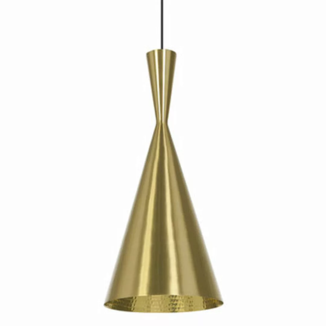 Pendelleuchte Beat Tall LED gold metall / Ø 19 cm x H 42 cm - Handwerklich günstig online kaufen