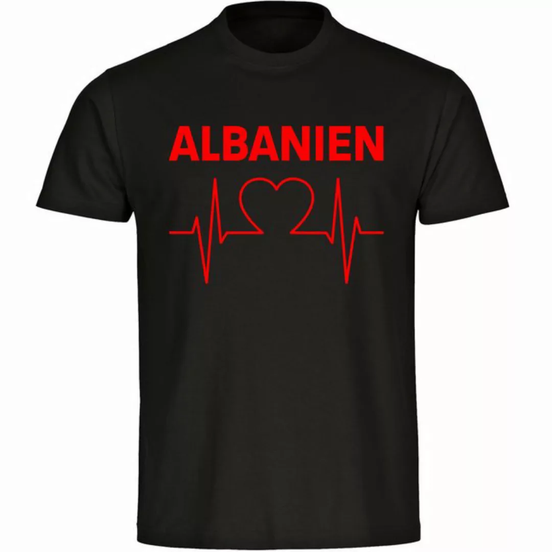 multifanshop T-Shirt Herren Albanien - Herzschlag - Männer günstig online kaufen