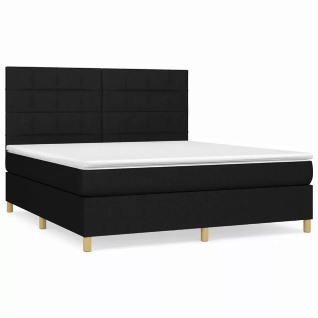 furnicato Bett Boxspringbett mit Matratze Schwarz 180x200 cm Stoff günstig online kaufen