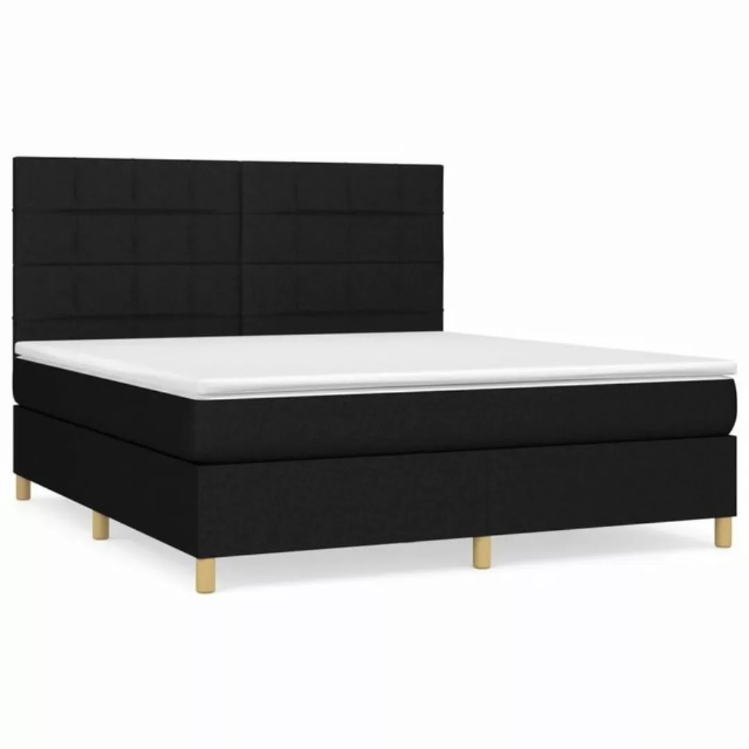 vidaXL Bettgestell Boxspringbett mit Matratze Schwarz 180x200 cm Stoff Bett günstig online kaufen