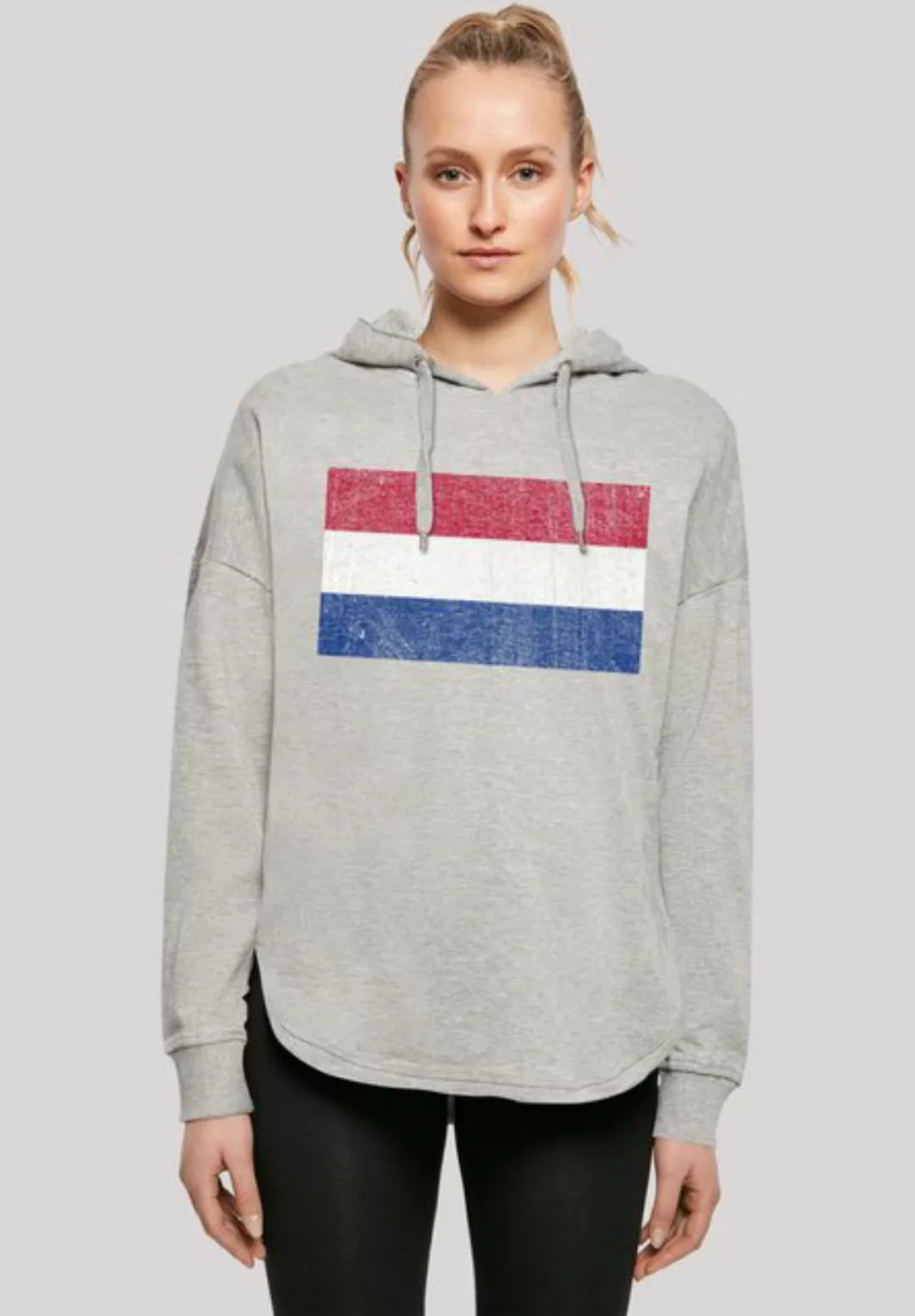 F4NT4STIC Kapuzenpullover Niederlande Flagge distressed Print günstig online kaufen