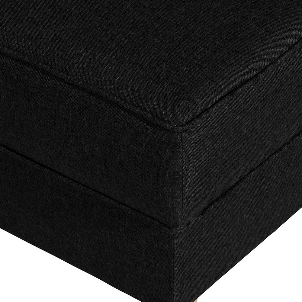 Hocker schwarz Flachgewebe im Landhausstil 53 cm breit günstig online kaufen