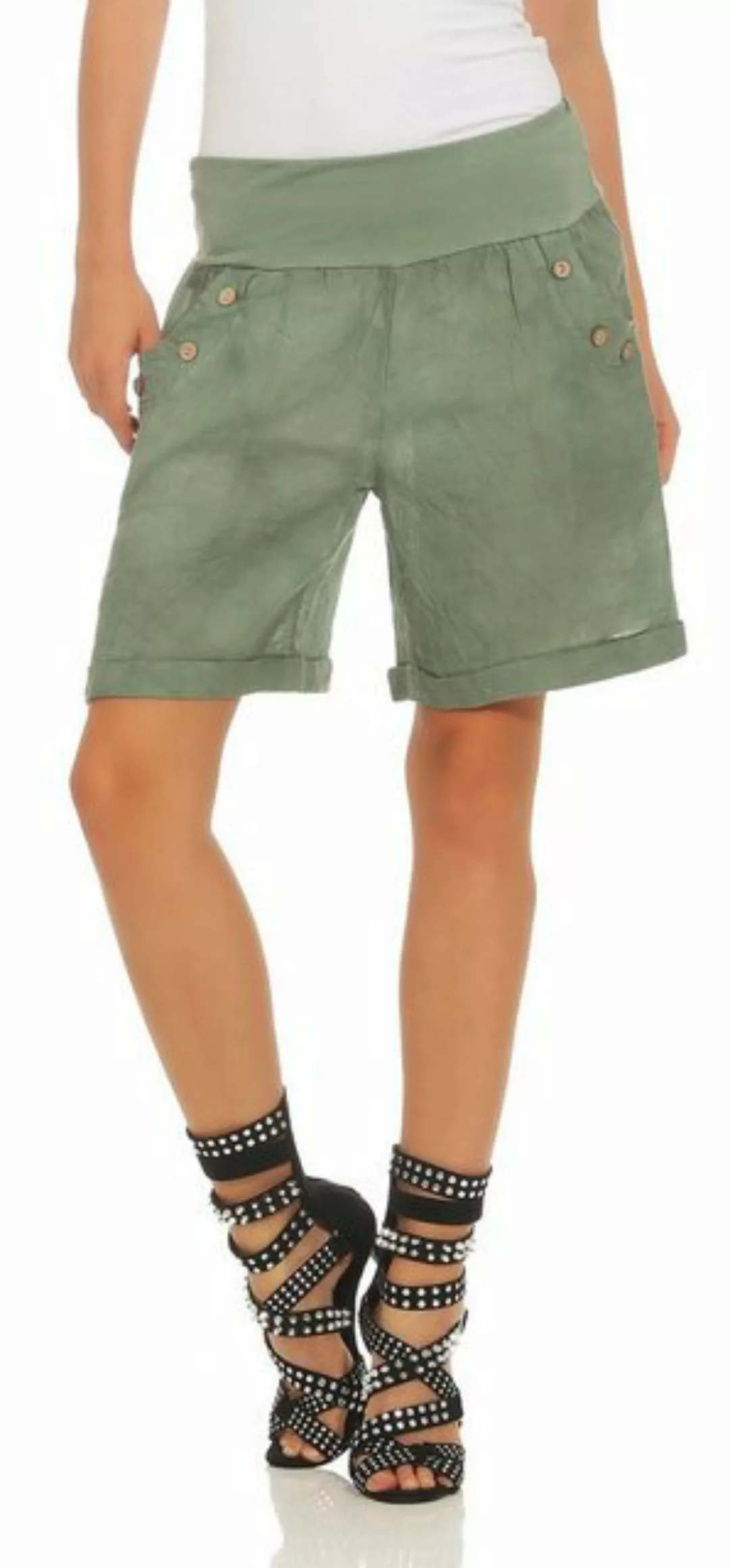 Mississhop Leinenhose 100 % Leinen Damen Shorts Leinenshorts Bermuda kurze günstig online kaufen