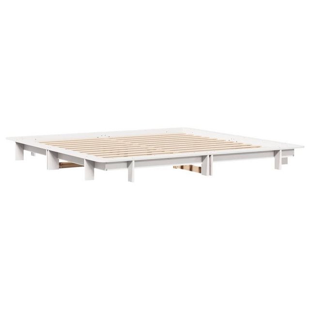 vidaXL Bett Massivholzbett ohne Matratze Weiß 200x200 cm Kiefernholz günstig online kaufen