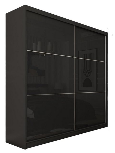 Compleo Schwebetürenschrank CINZIA, Schrank mit Lacobel Glas (200 cm, mit o günstig online kaufen