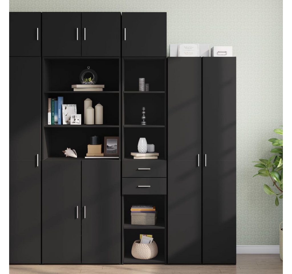 vidaXL Schrankmodule Hochschrank Schmal Schwarz 40x42,5x225 cm Holzwerkstof günstig online kaufen