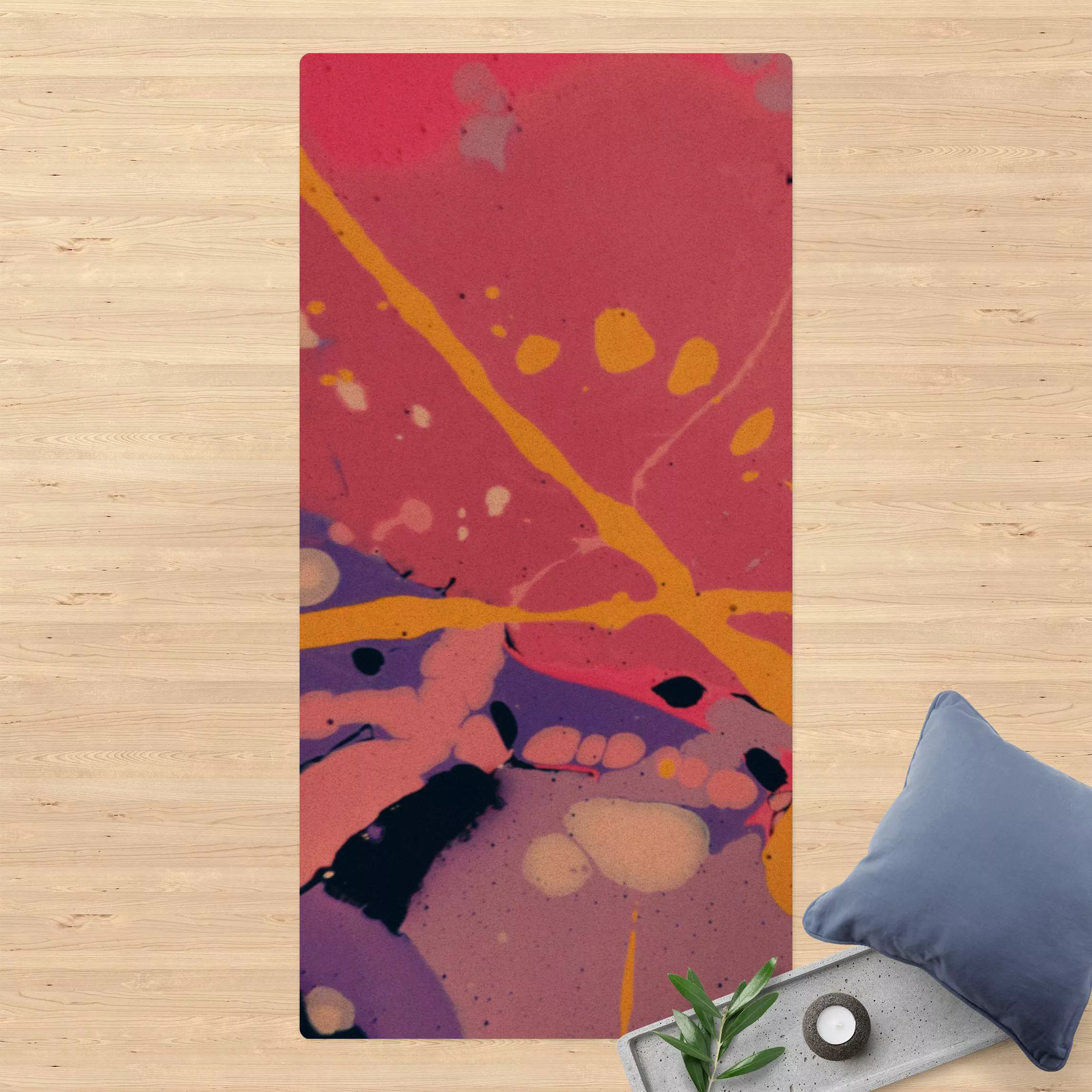 Kork-Teppich Abstrakte Farblandschaft günstig online kaufen