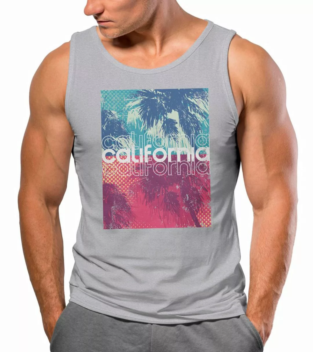 Neverless Tanktop Herren Tank-Top California Palmen Sommer Foto Print Aufdr günstig online kaufen