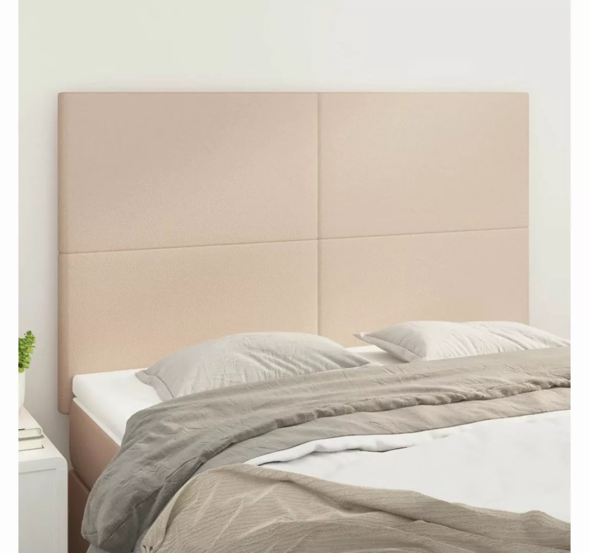 vidaXL Bett, Kopfteile 4 Stk. Cappuccino-Braun 72x5x78/88 cm Kunstleder günstig online kaufen