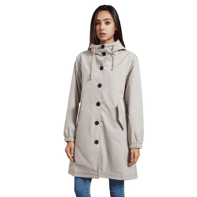 Nebelmeer Funktionsjacke Herbst Winter Kapuzen Trenchcoat Damen Casual Dame günstig online kaufen