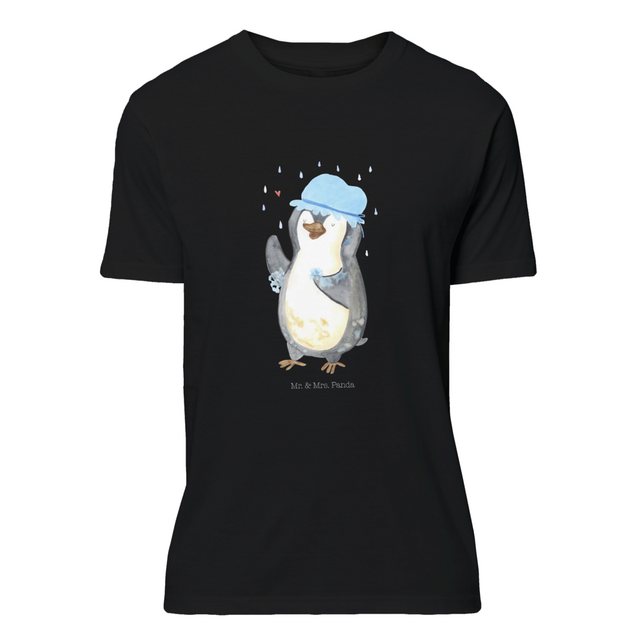 Mr. & Mrs. Panda T-Shirt Pinguin duscht - Schwarz - Geschenk, singen, Pingu günstig online kaufen