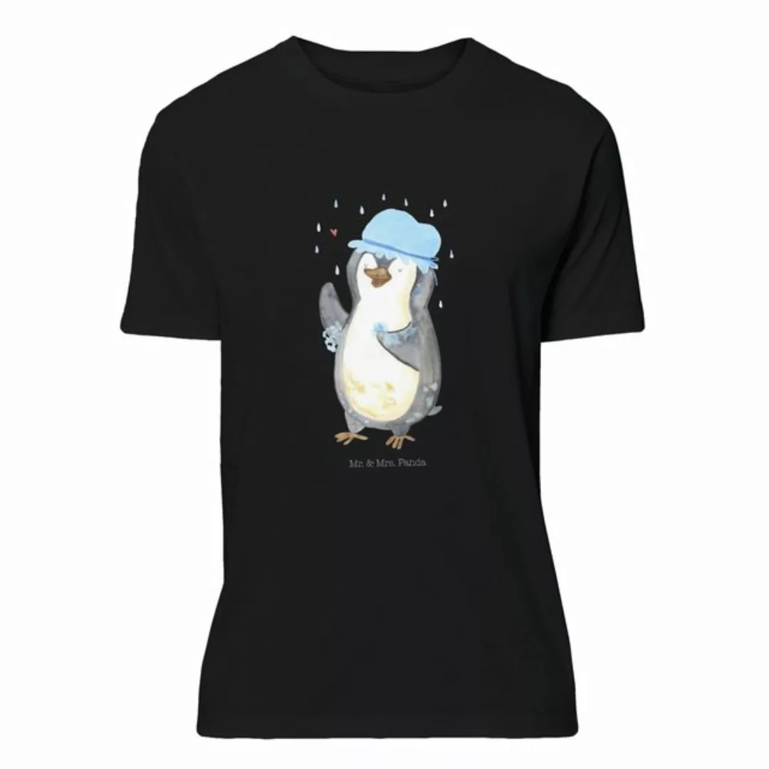 Mr. & Mrs. Panda T-Shirt Pinguin duscht - Schwarz - Geschenk, singen, Pingu günstig online kaufen