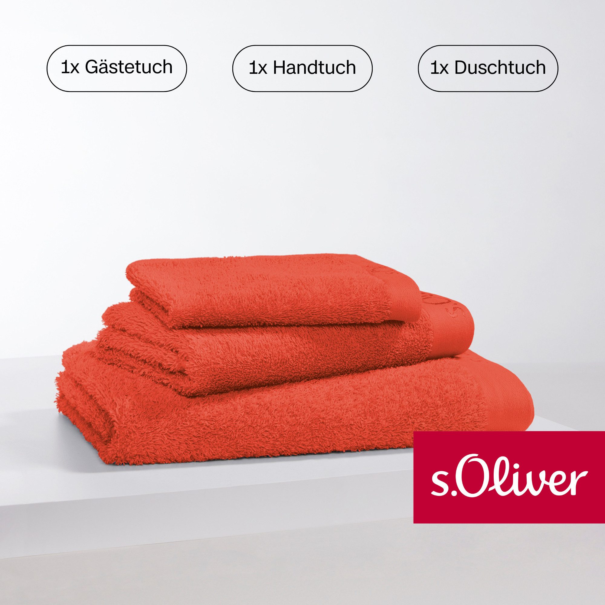 s.Oliver Handtuch Set »s.Oliver, Premium Qualität, 600 gr/m²,«, (Set, 3 St. günstig online kaufen