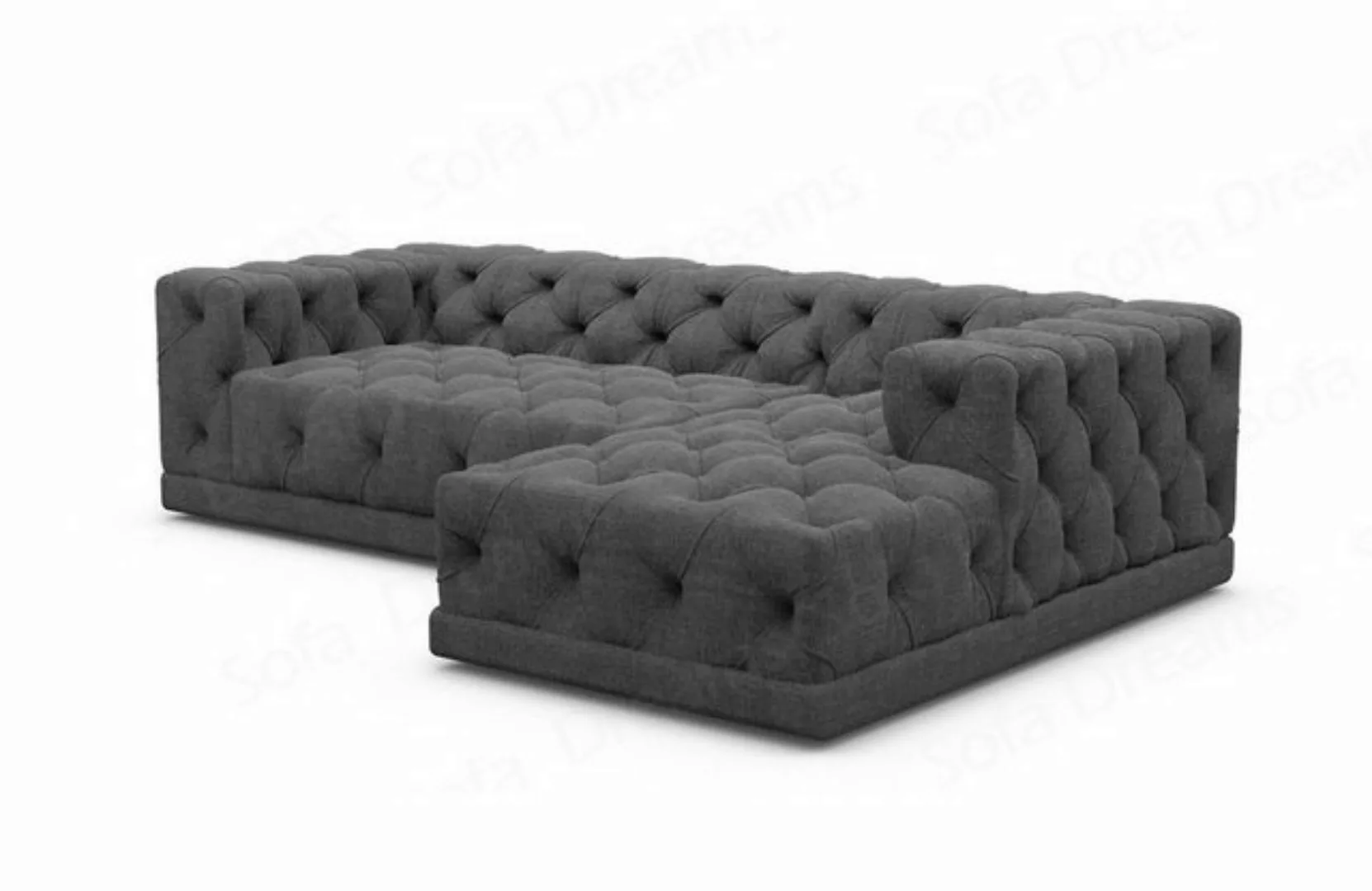 Sofa Dreams Ecksofa Strukturstoff Stoff Polster Sofa Palma L Form kurz Stof günstig online kaufen