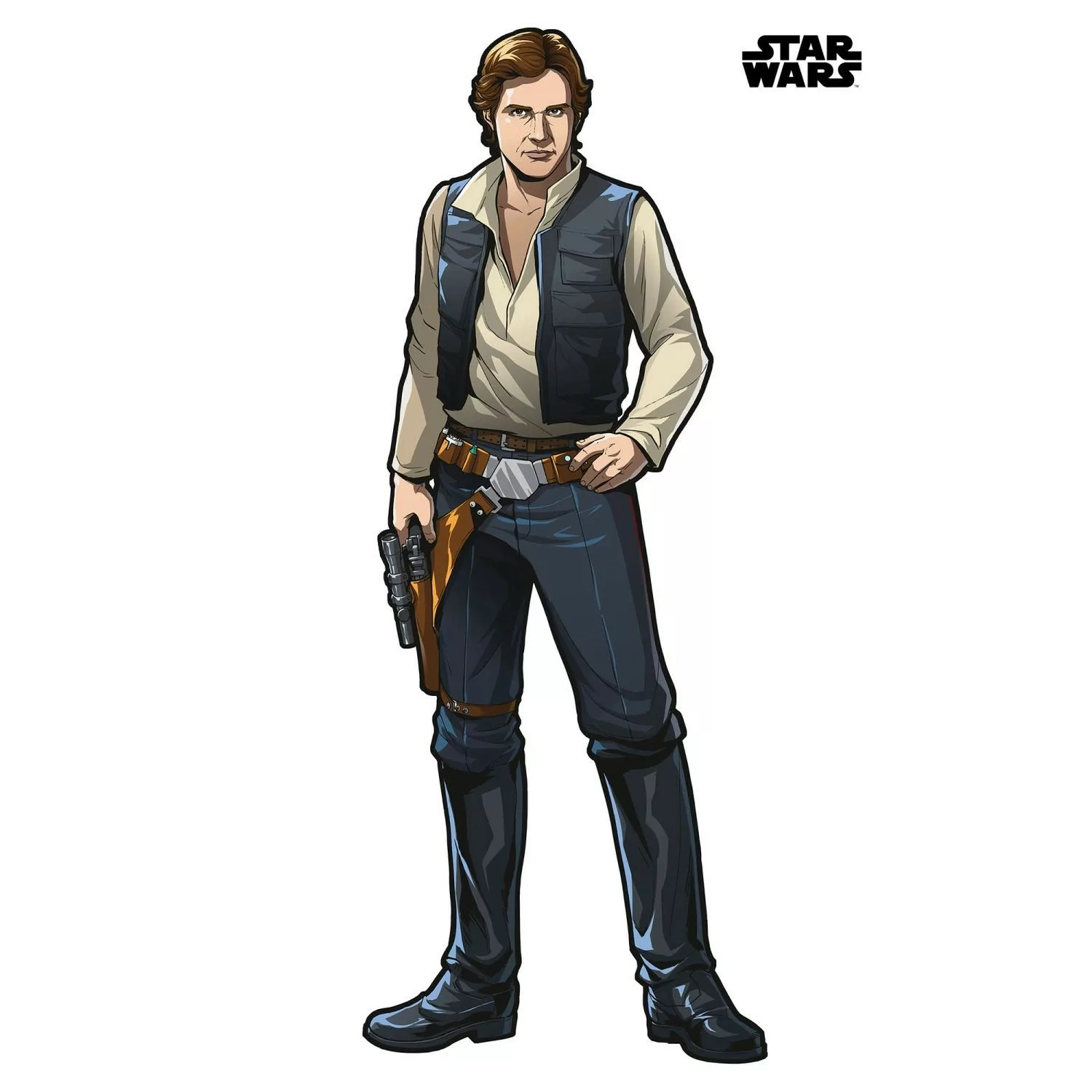 Disney Wandtattoo Star Wars Han Solo Xxl Grau Braun und Crême-Beige 127 x 1 günstig online kaufen