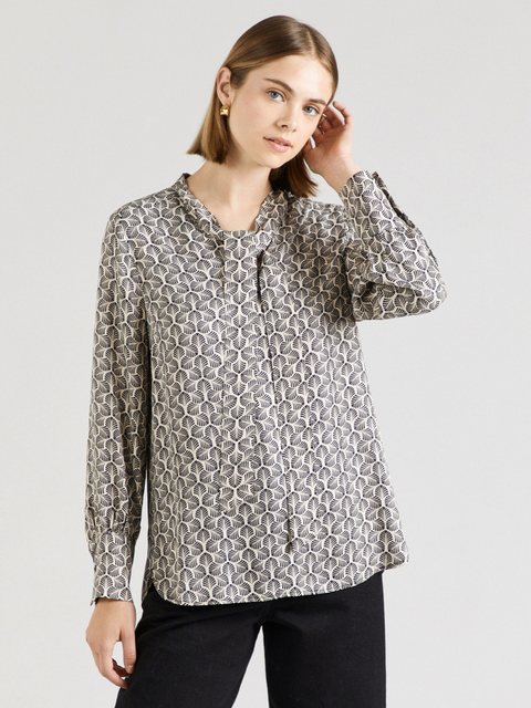 Printbluse mit Schluppe, beige/schwarz, Herbst-Kollektion günstig online kaufen