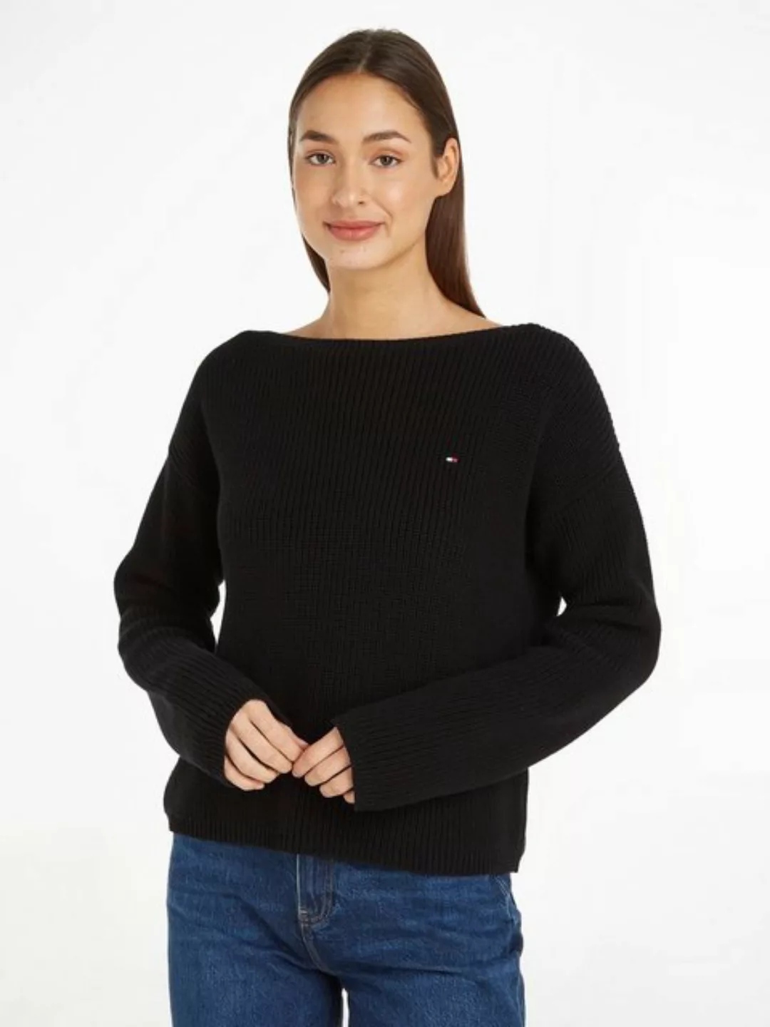 Tommy Hilfiger Strickpullover in Rippstrick-Optik günstig online kaufen