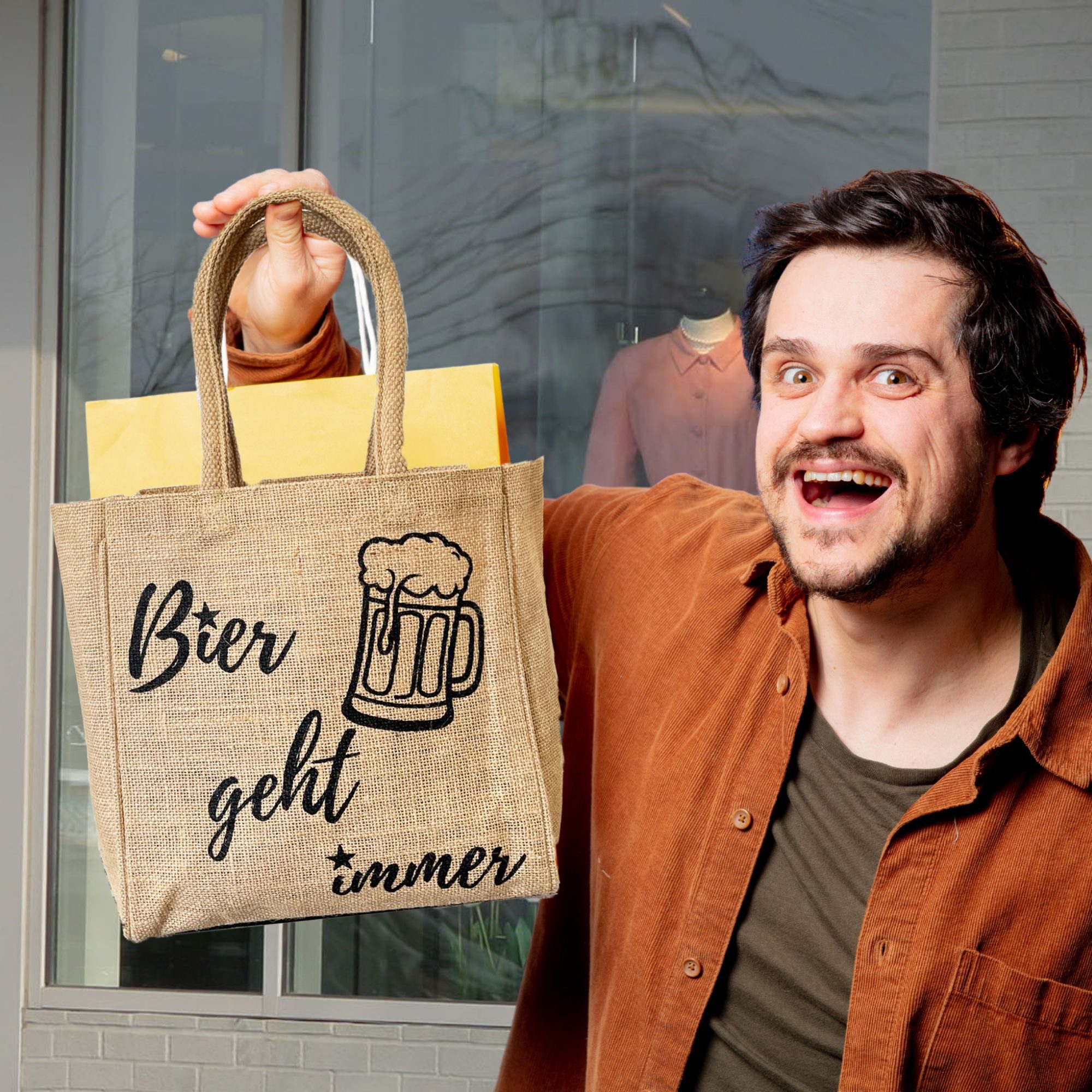 Domelo Flaschenkorb Jute Flaschentasche Vegan Bierträger günstig online kaufen