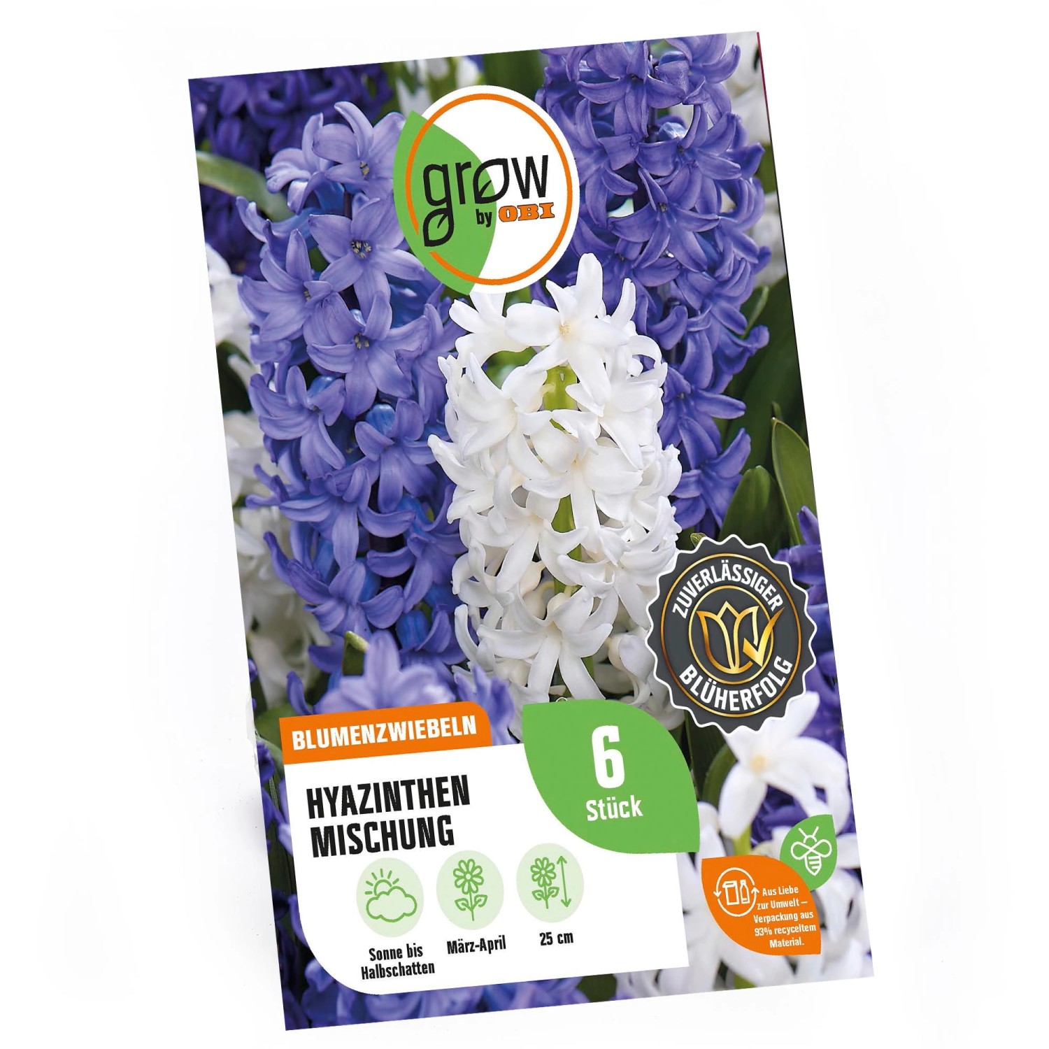 GROW by OBI Hyazinthen-Kollektion Mischung Blau-Weiß 6 Stück günstig online kaufen