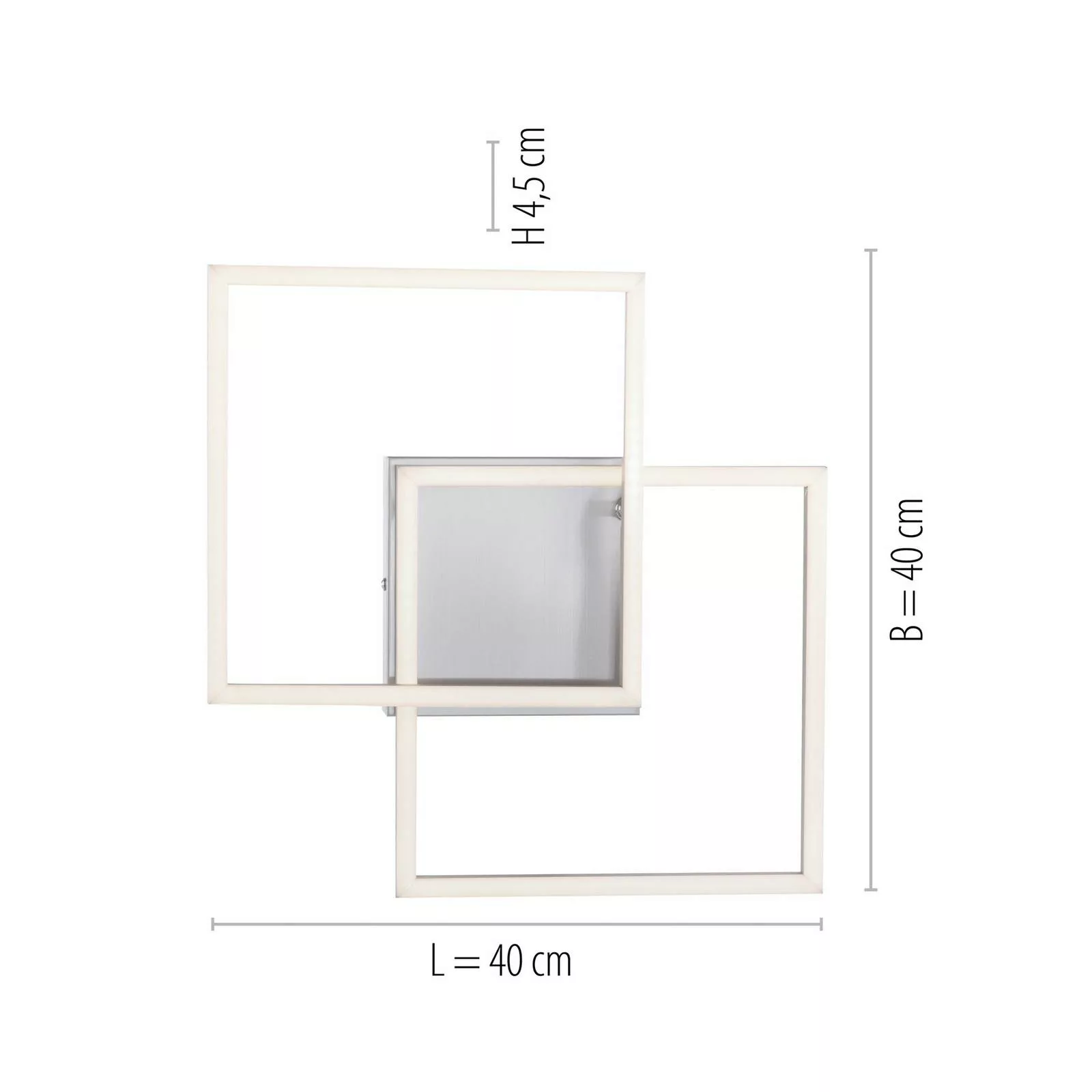LED-Deckenleuchte Iven, stahl, 35,9x35,9cm günstig online kaufen