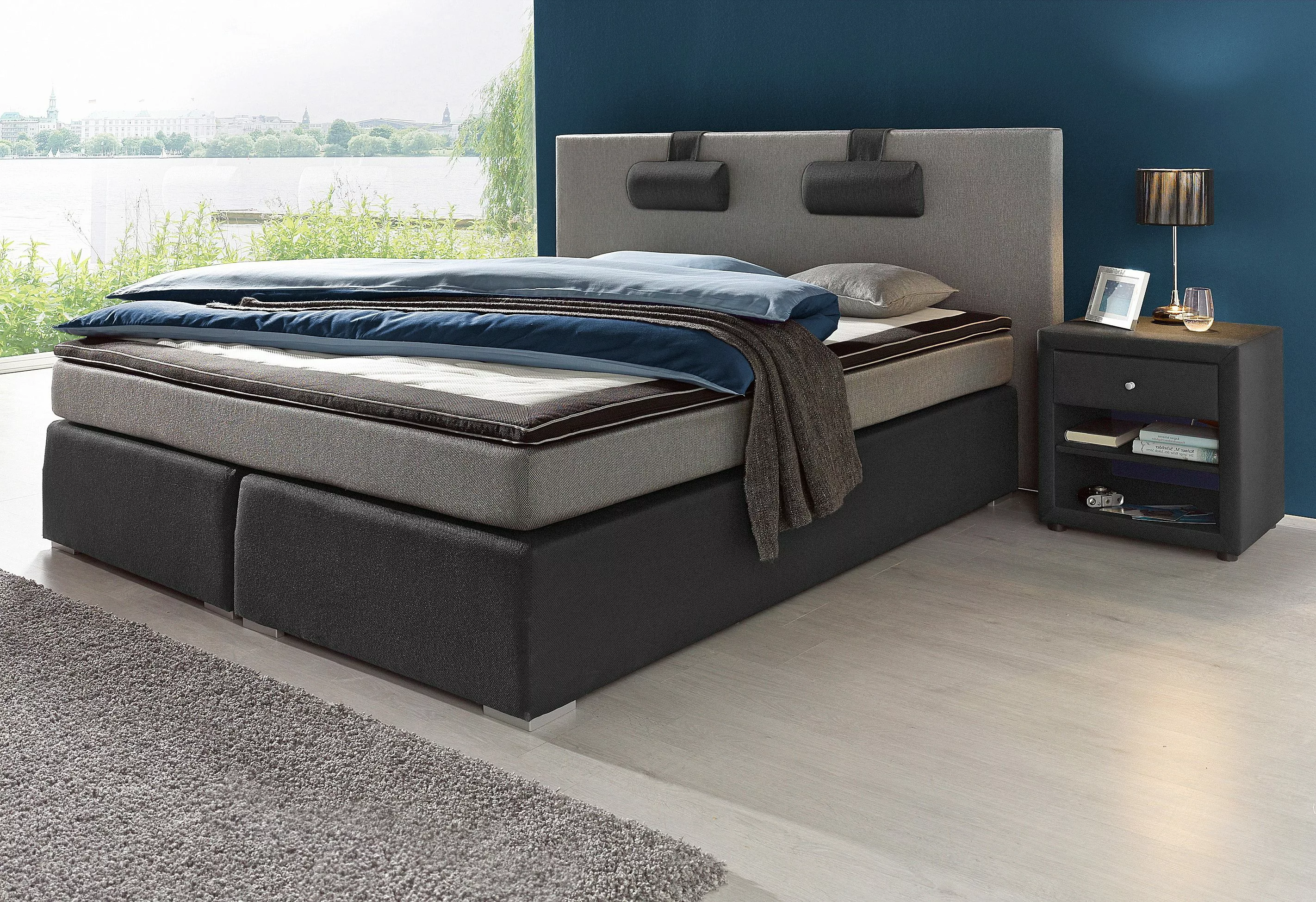 ATLANTIC home collection Boxspringbett "Rick", mit Bonnell-Federkernmatratz günstig online kaufen