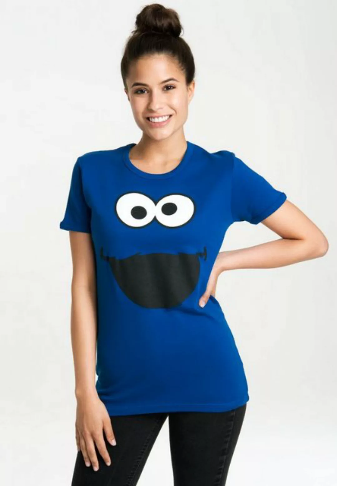 LOGOSHIRT T-Shirt Cookie Monster – Face mit lizenzierten Originaldesign günstig online kaufen