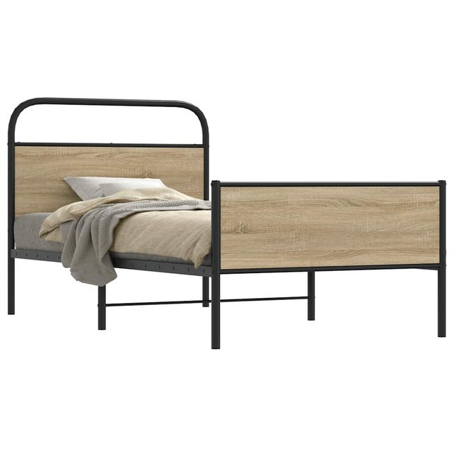 vidaXL Bett, Bettgestell ohne Matratze 100x190 cm Sonoma-Eiche Holzwerkstof günstig online kaufen