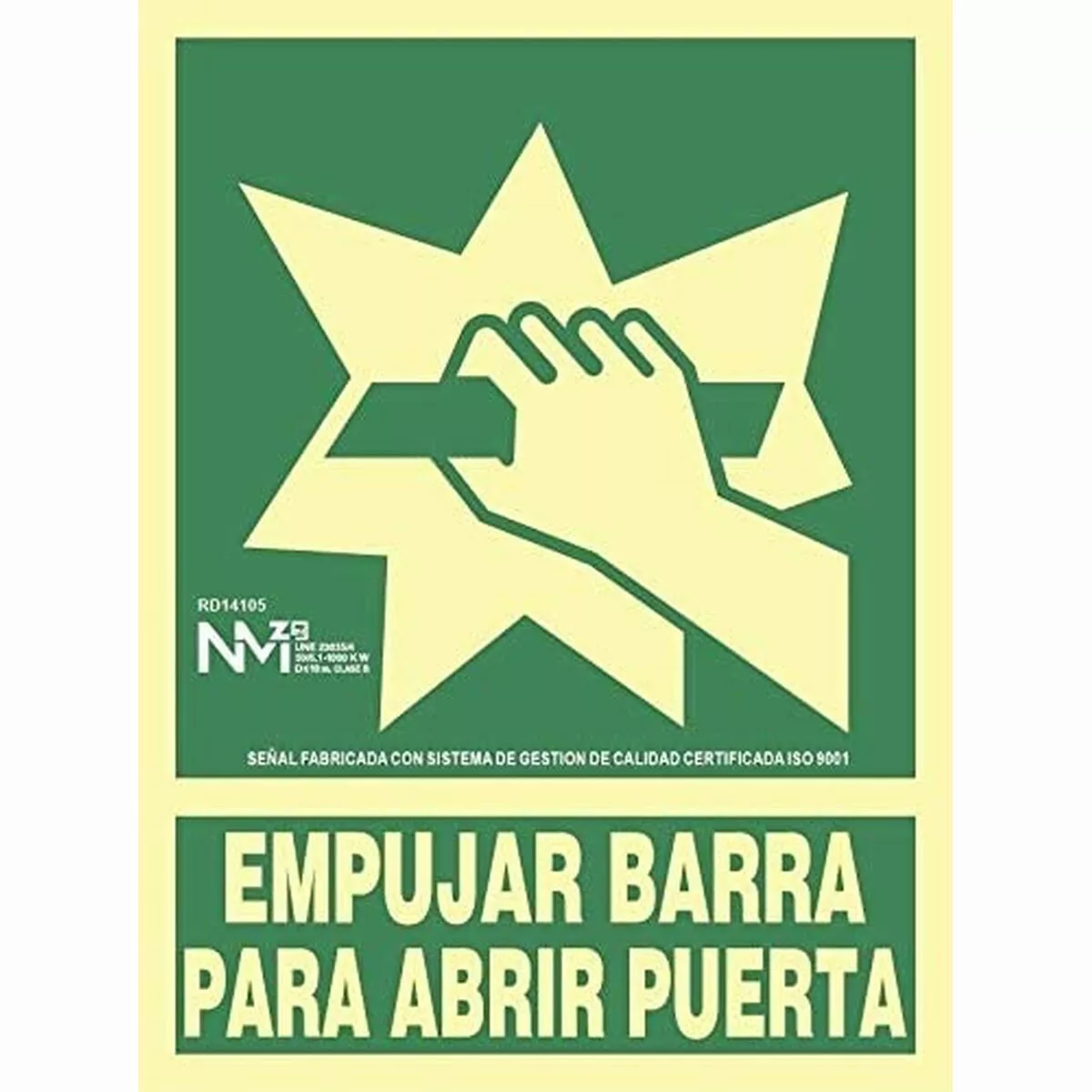 Schild Normaluz Empujar Barra Para Abrir Puerta Pvc (22,4 X 30 Cm) günstig online kaufen