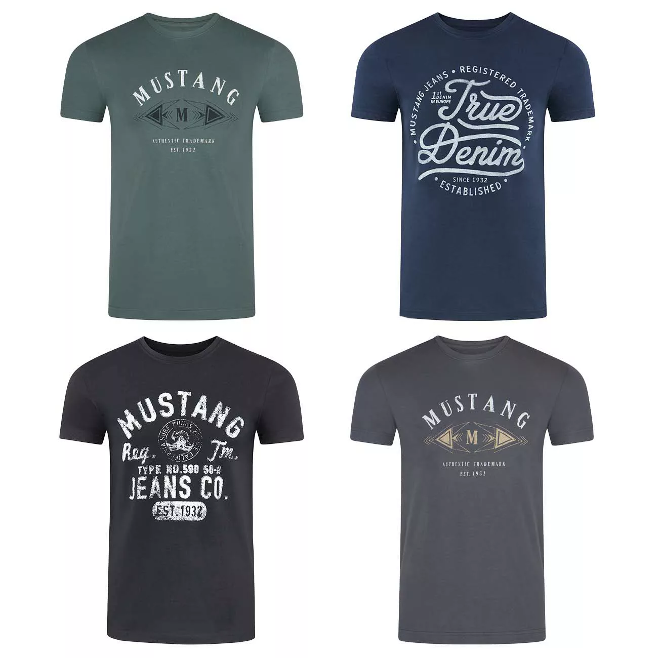 T-Shirt - 4er Pack Mustang Herren T-Shirt günstig online kaufen