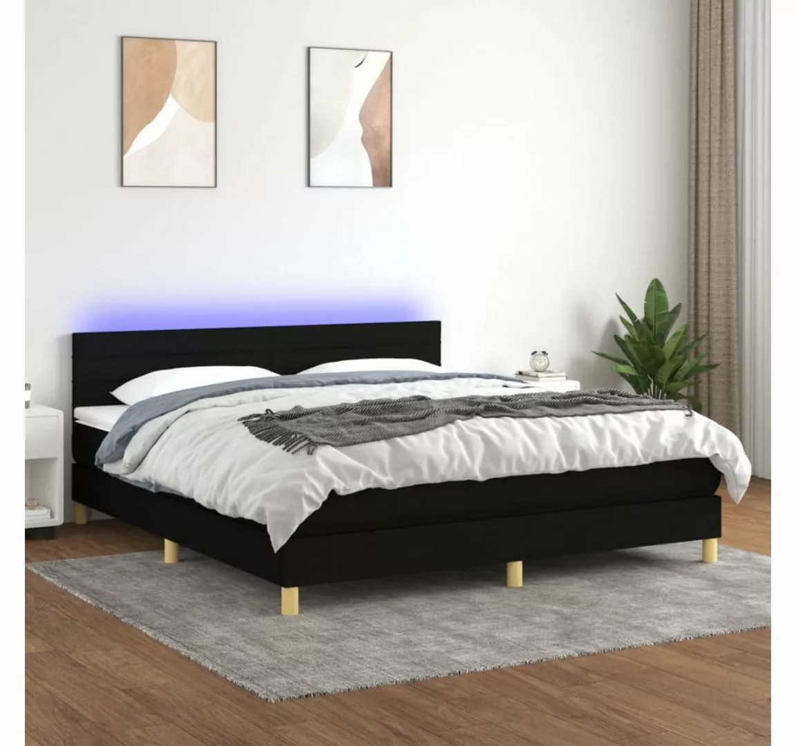 vidaXL Boxspringbett Bett Boxspringbett komplett mit Matratze & LED Stoff ( günstig online kaufen