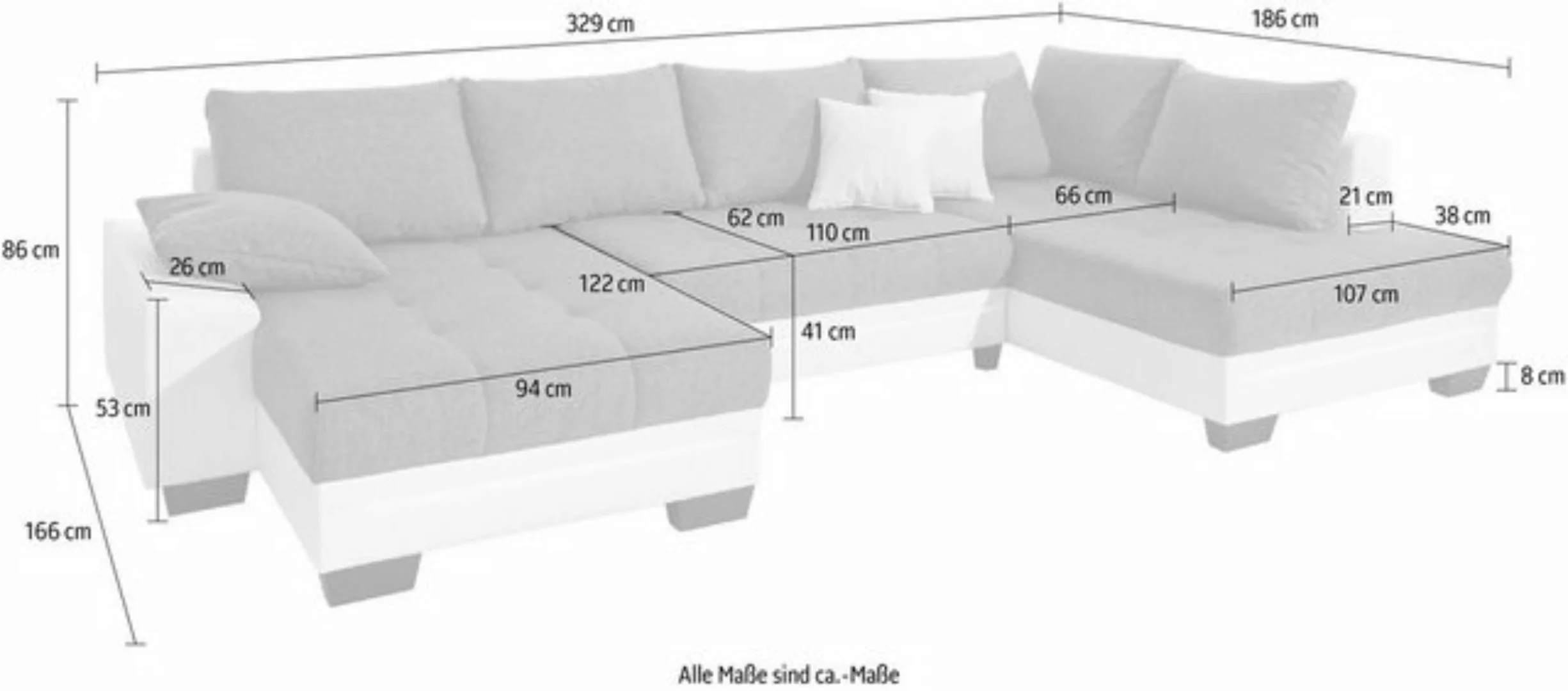 Mr. Couch Wohnlandschaft Nikita U-Form, wahlweise mit Kaltschaum (140kg Bel günstig online kaufen