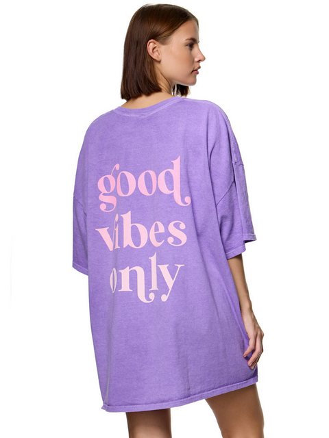 Worldclassca T-Shirt Worldclassca Oversized VIBES Print T-Shirt lang Tee So günstig online kaufen