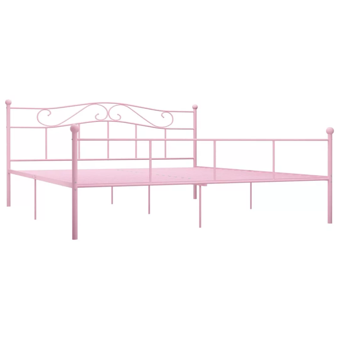 Bettgestell Rosa Metall 200×200 Cm günstig online kaufen