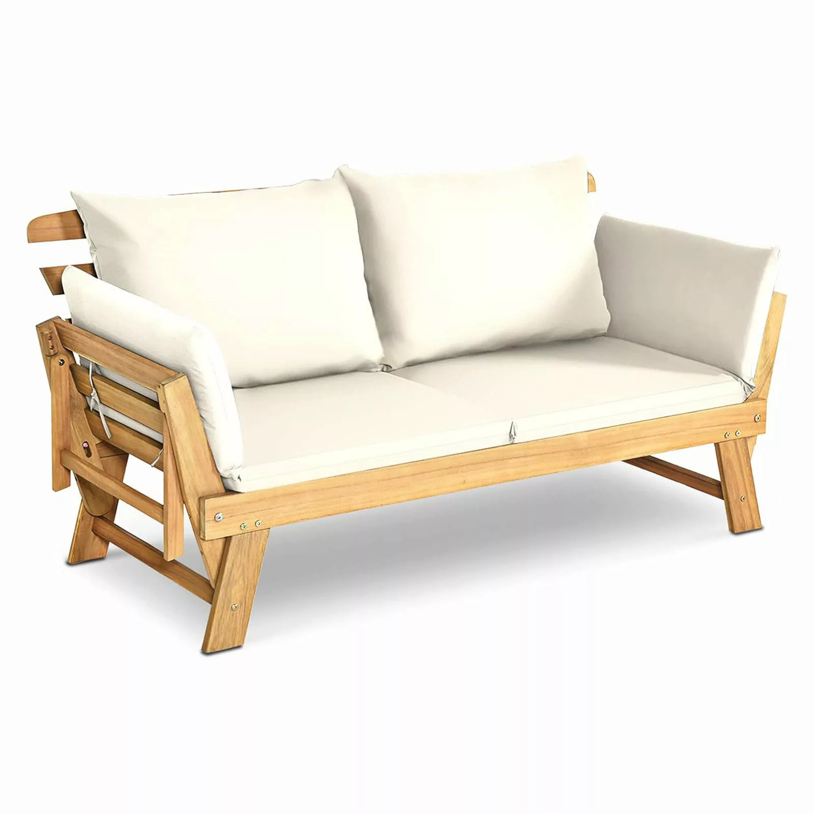 KOMFOTTEU Gartenbank 2-3 Sitzer Holzbank, mit günstig online kaufen