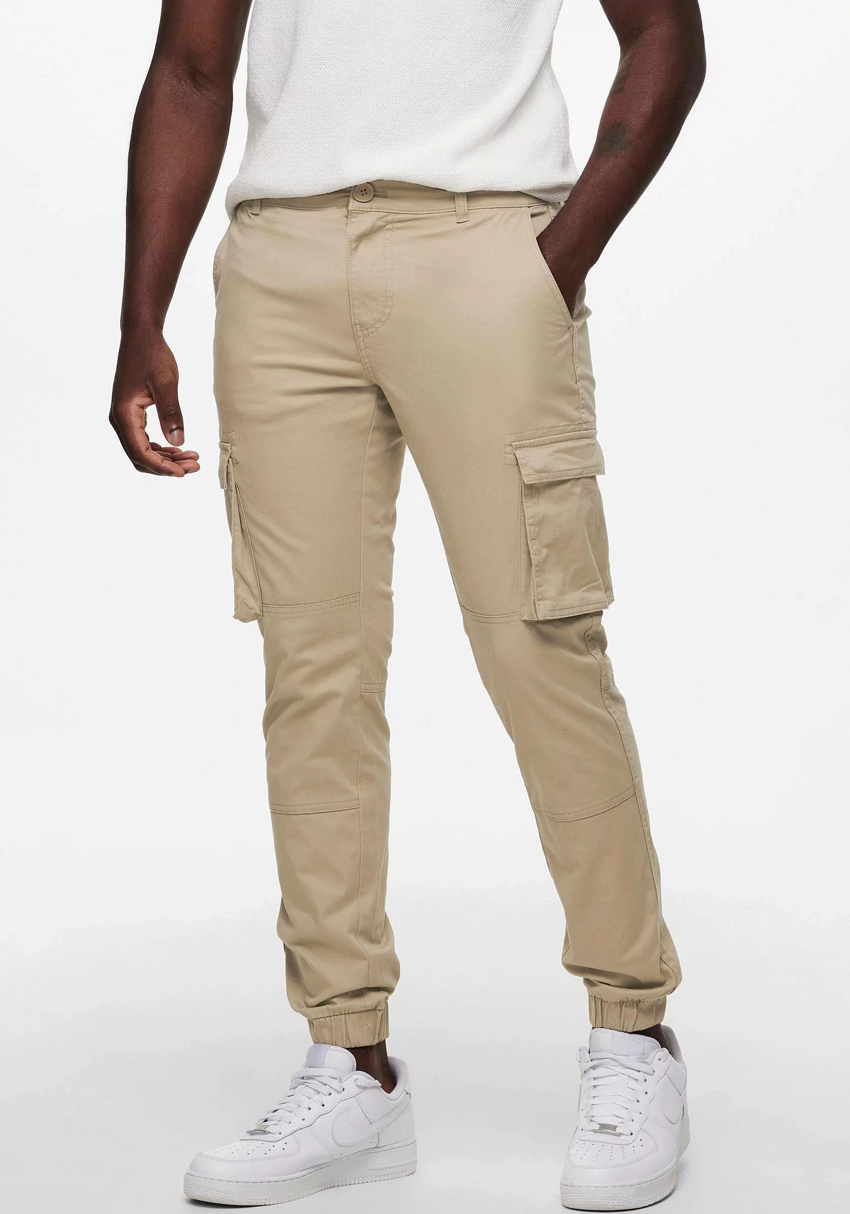 Only & Sons Herren Cargo Hose ONSCAM STAGE 6687 - Tapered Fit - Grau günstig online kaufen