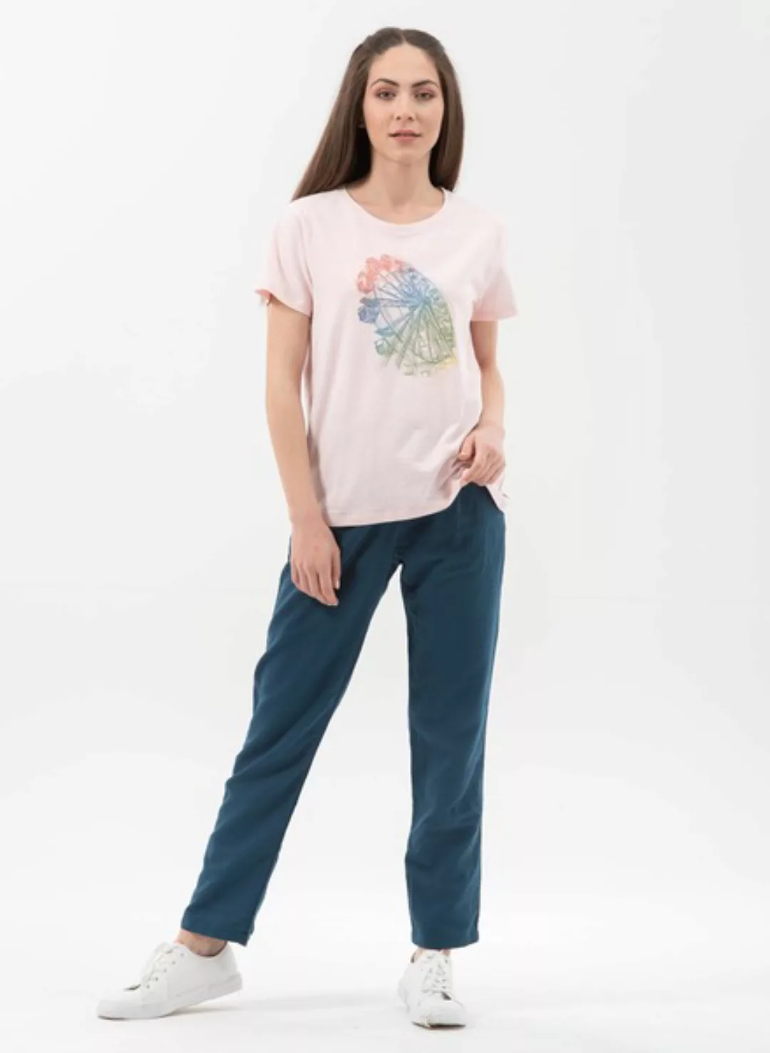 T-shirt Aus Bio-baumwolle Mit Riesenrad-print günstig online kaufen