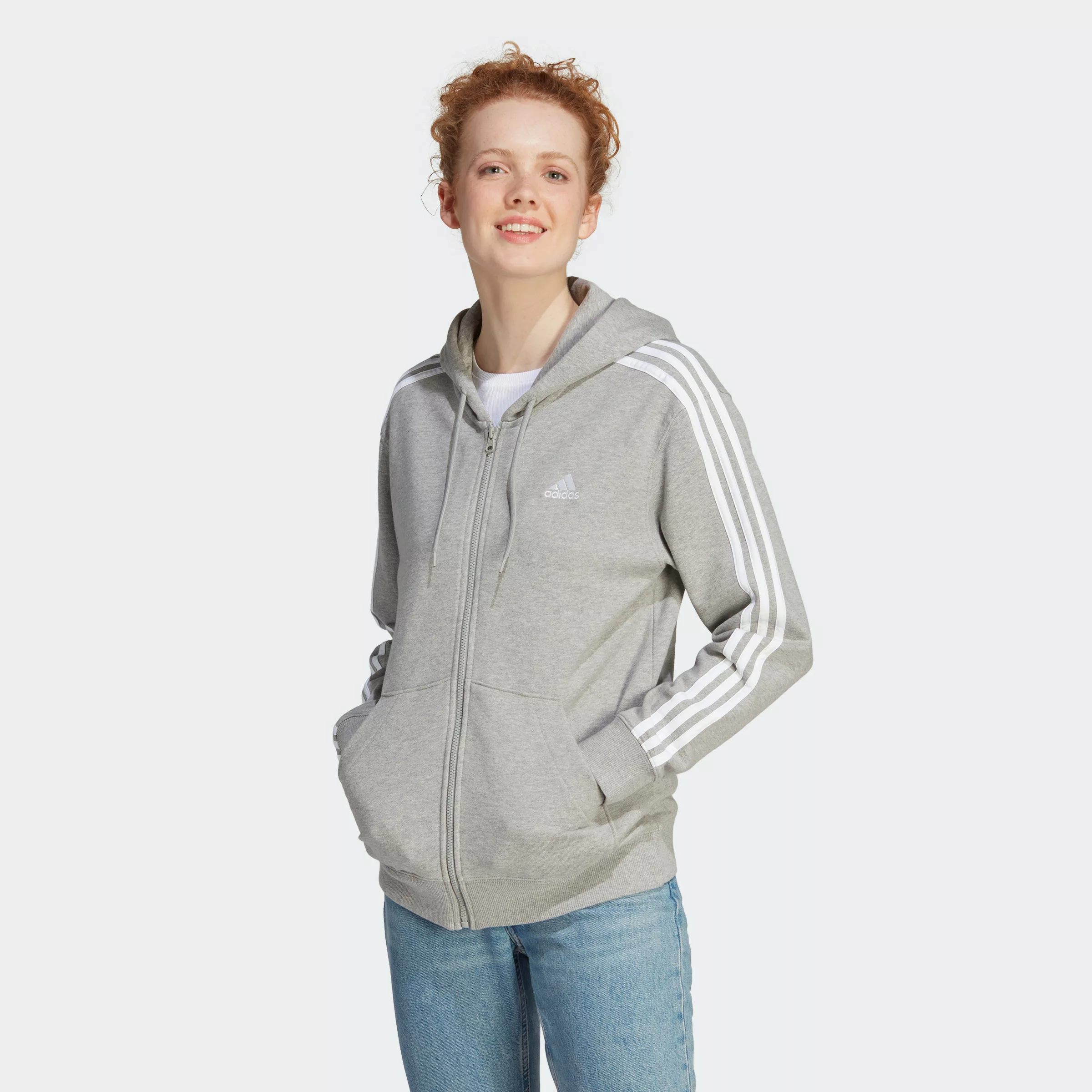 adidas Sportswear Kapuzensweatjacke "ESSENTIALS 3STREIFEN FRENCH TERRY REGU günstig online kaufen