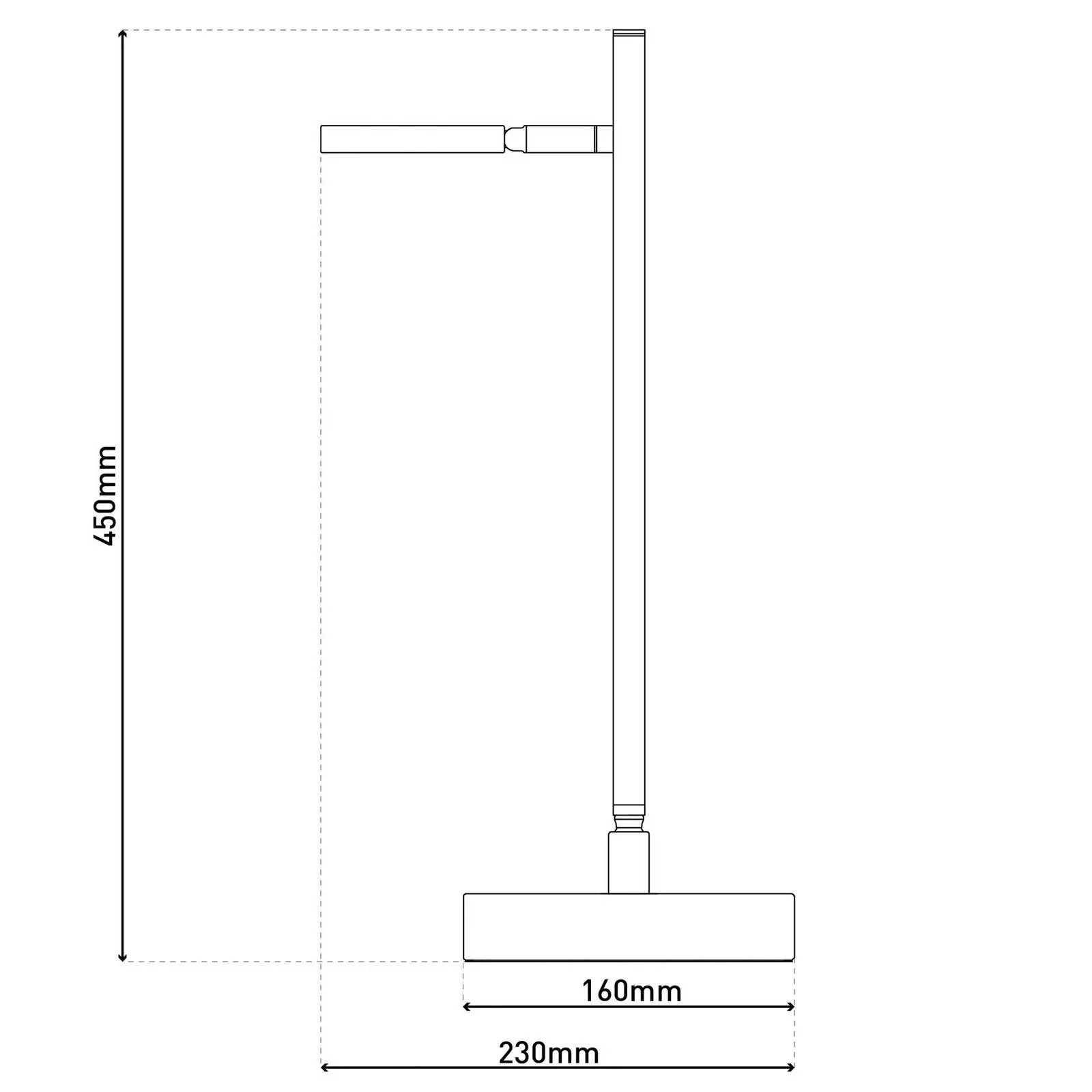 LED-Akku-Tischlampe Lupa, weiß, Höhe 45 cm, Metall, Touchdim günstig online kaufen