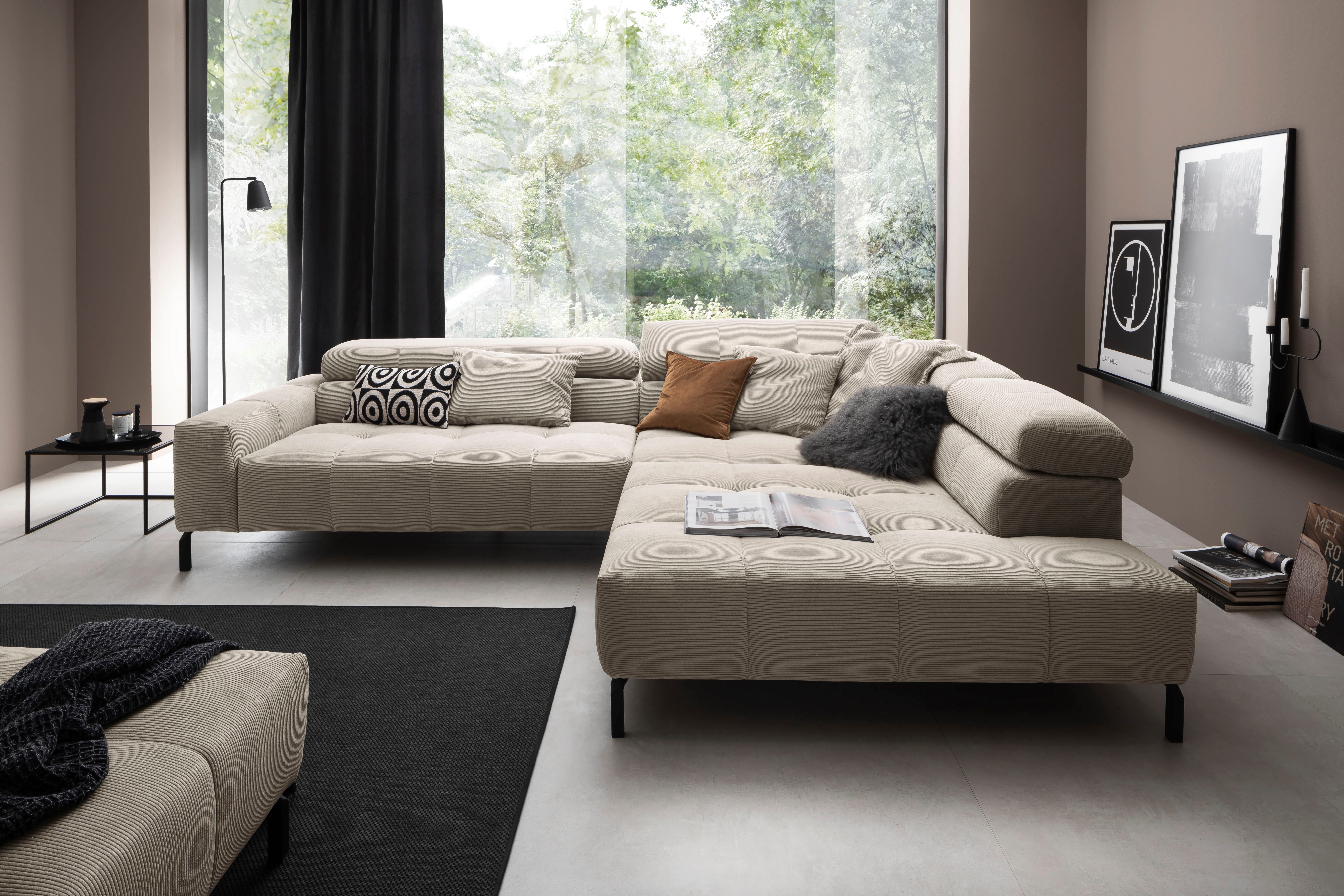 Places of Style Ecksofa "Cleveland, L-Form, incl. Kopfteilverstellung, Brei günstig online kaufen