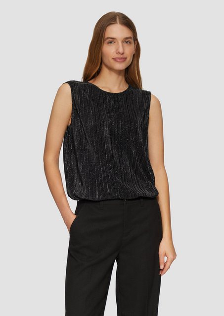 s.Oliver Shirttop Plissiertes Jersey-Top mit Glitzereffekt günstig online kaufen