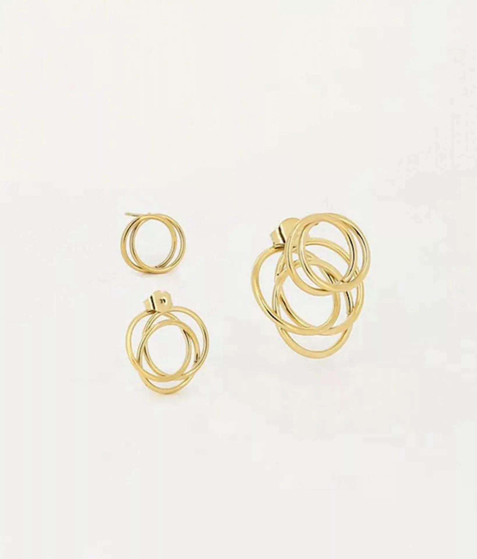 Zag Bijoux Wirbel Ohrstecker zweiteilige Ringe - Farbe: Gold günstig online kaufen