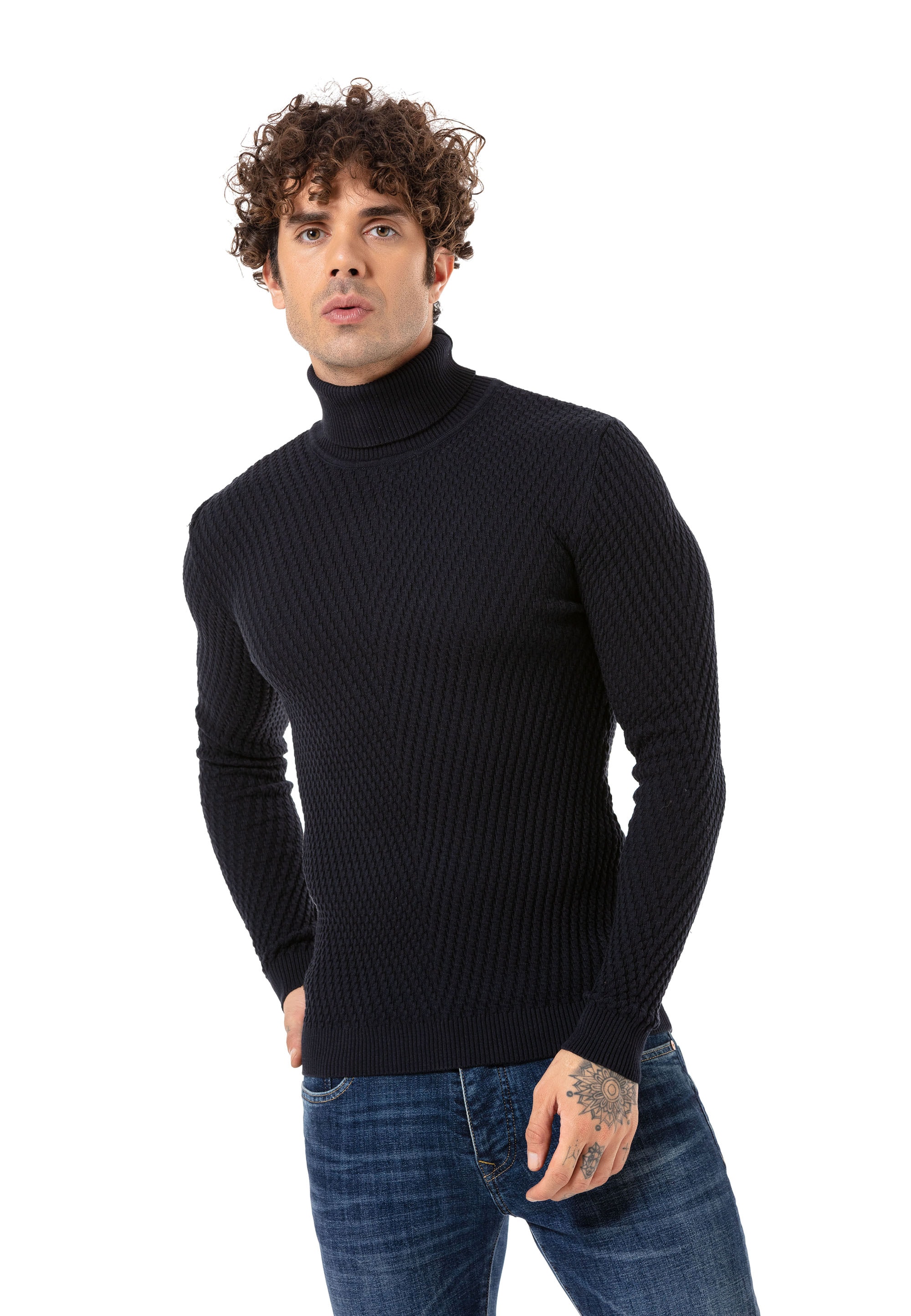 RedBridge Strickpullover Red Bridge Herren Pullover Rollkragen Strickpullov günstig online kaufen