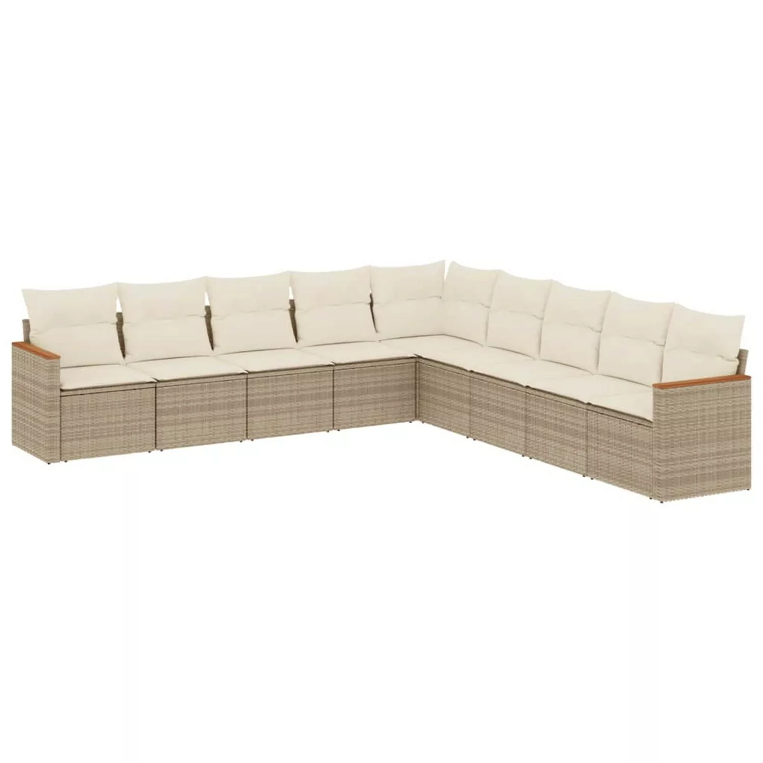 vidaXL 9-tlg Garten-Sofagarnitur mit Kissen Beige Poly Rattan Modell 205 günstig online kaufen