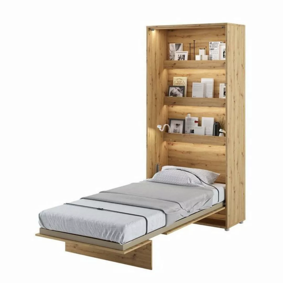 yourhouse24 Schrankbett Bed Concept Vertikal Gästebett Eiche Artisan 90/120 günstig online kaufen