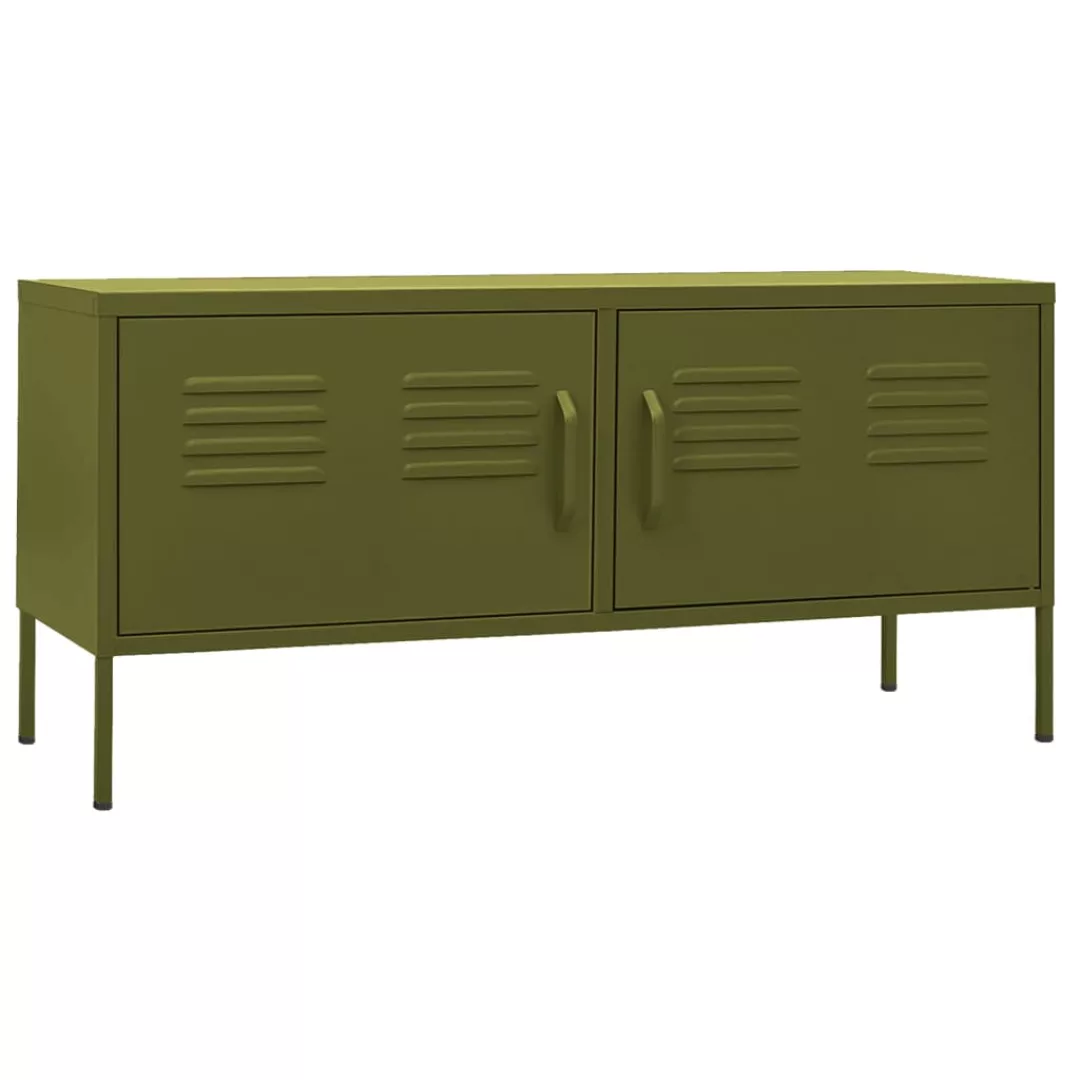 Tv-schrank Olivgrün 105x35x50 Cm Stahl günstig online kaufen