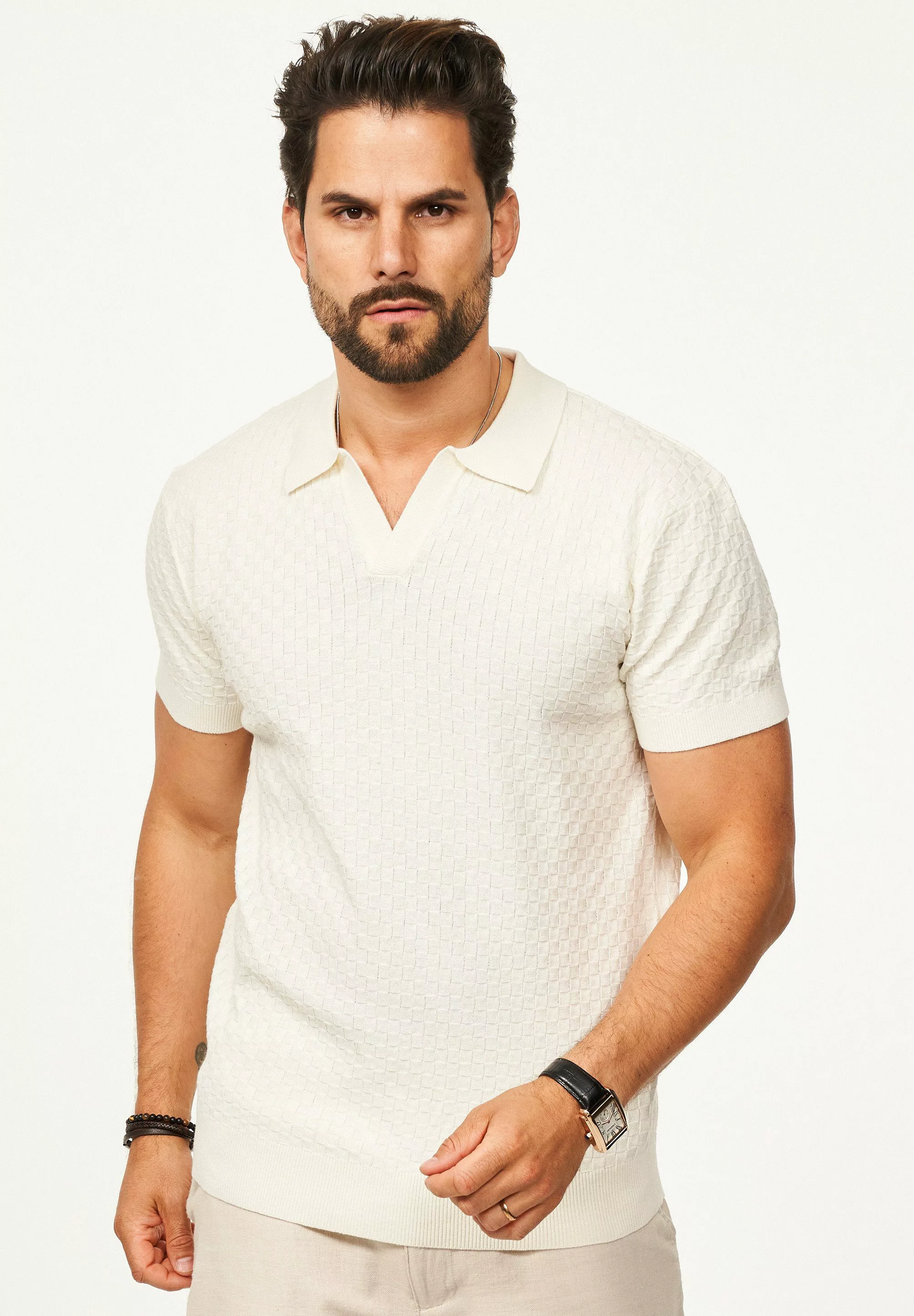SOULSTAR Poloshirt mit offenem Kragen Kurzarm günstig online kaufen