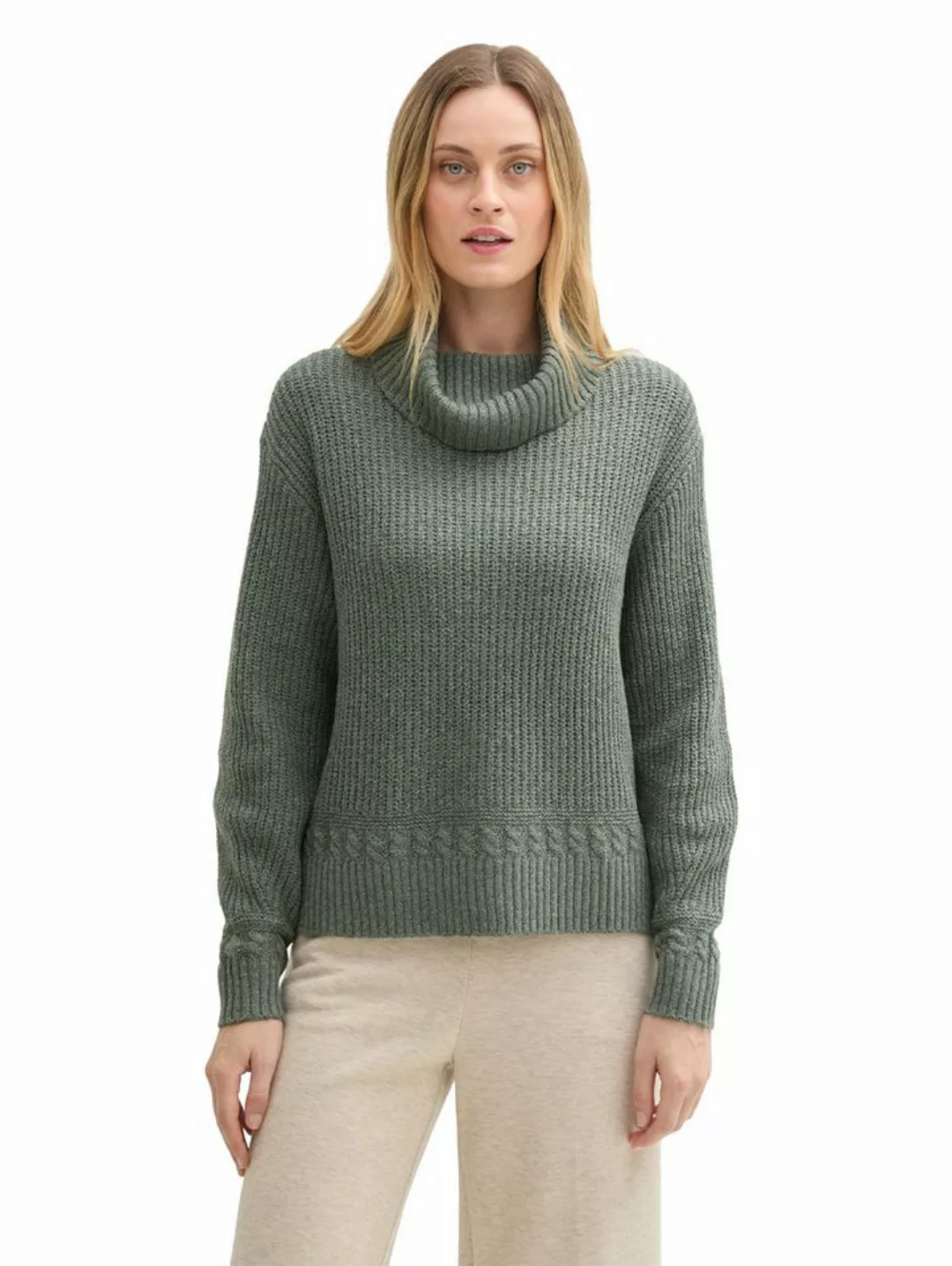 TOM TAILOR Strickpullover mit extra großem Struktur-Kragen günstig online kaufen