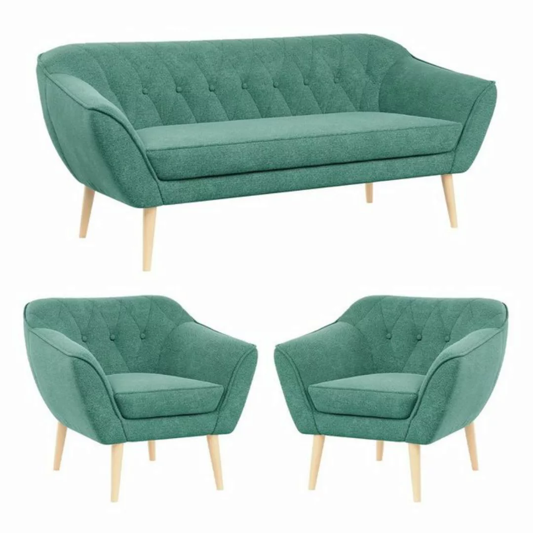 MKS MÖBEL Sofa PIRS 3 1 1, Set, Sofa, Sessel, T30-Schaum, Holzbeine, mit Re günstig online kaufen