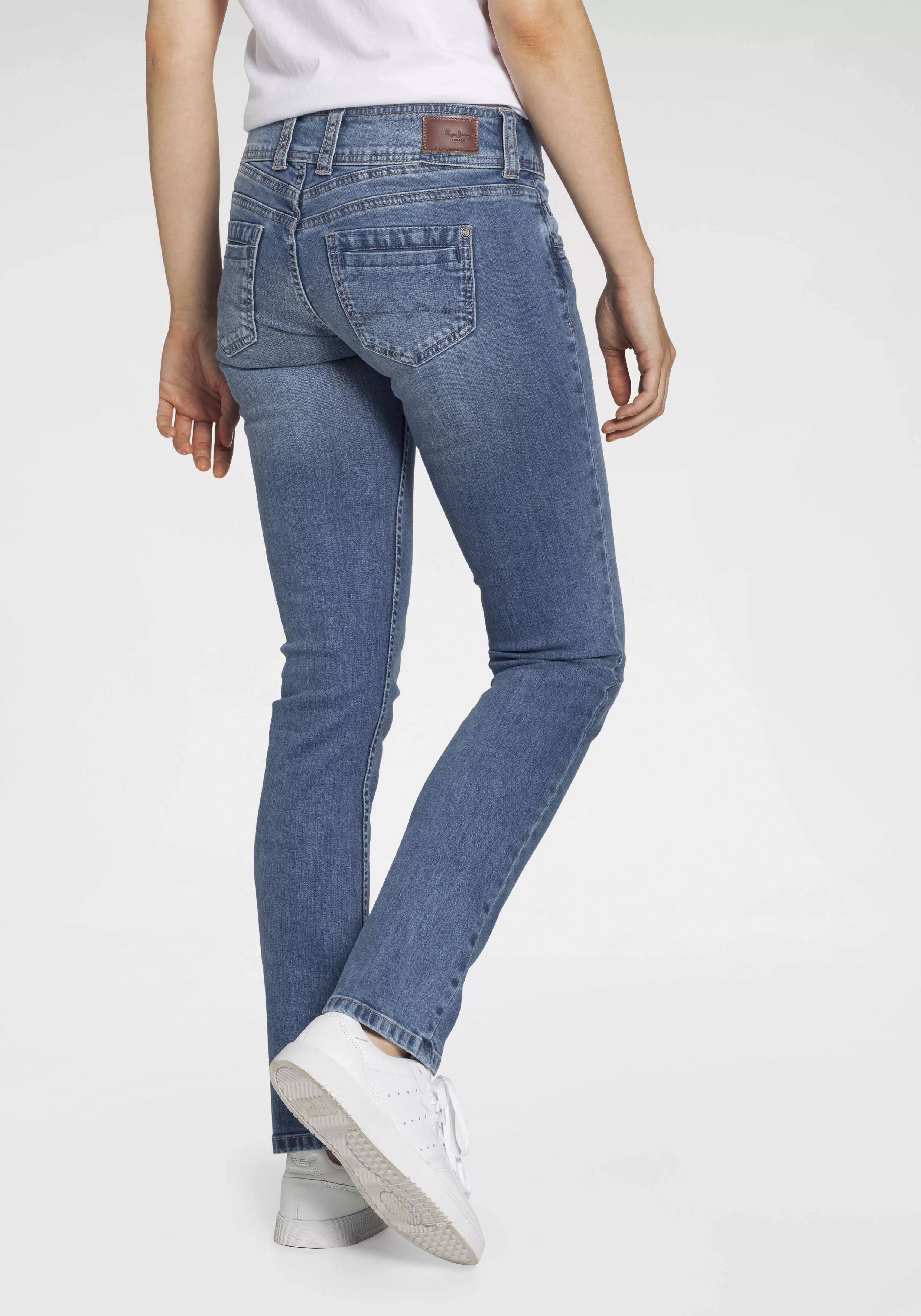 Pepe Jeans Damen Jeans Gen - Regular Fit - Blau - Mid Blue Denim günstig online kaufen